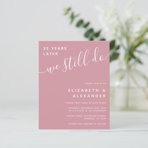 Budget We Still Do Vow Renewal Invitation