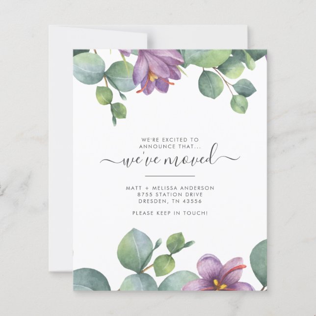 Budget We’ve Moved Eucalyptus Moving Announcement (Front)