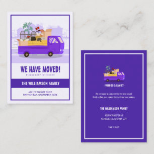Budget We’ve Moved Purple Truck On The Road Moving Note Card