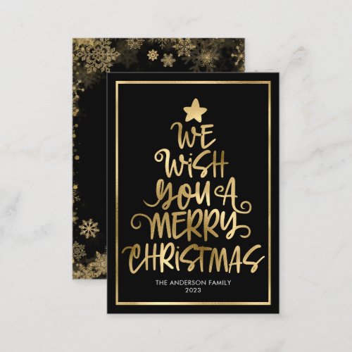 Budget We Wish You A Merry Christmas Black Fun Note Card