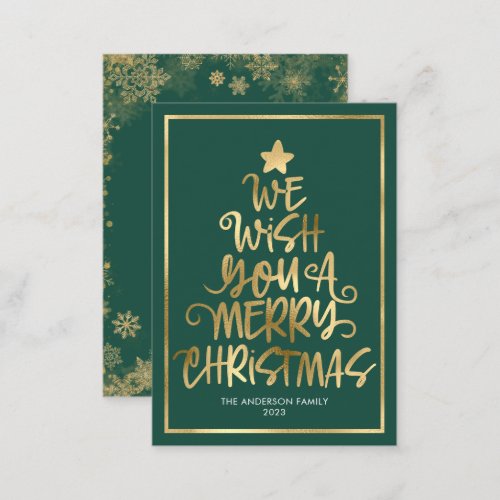 Budget We Wish You A Merry Christmas Green Fun Note Card