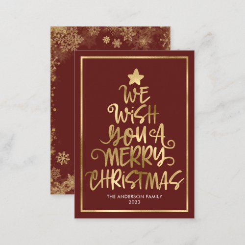 Budget We Wish You A Merry Christmas Red Fun Note Card