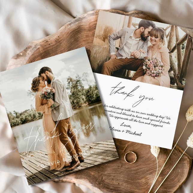 Budget Wedding 2 Photos Thank You Cards (Creator Uploaded)