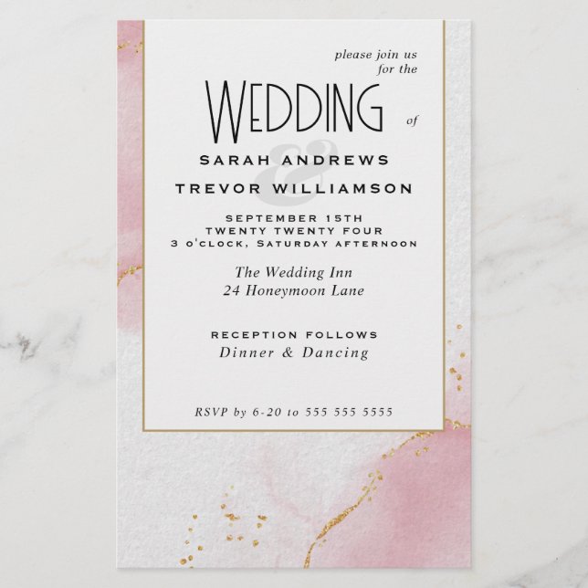 Budget Wedding Abstract Pink Skies (Front)