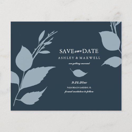 Budget Wedding Blue Save The Date Flyer