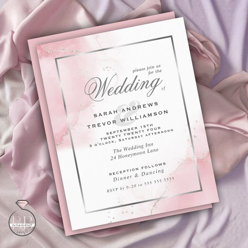 Budget Wedding Blush Pink Silver Abstract