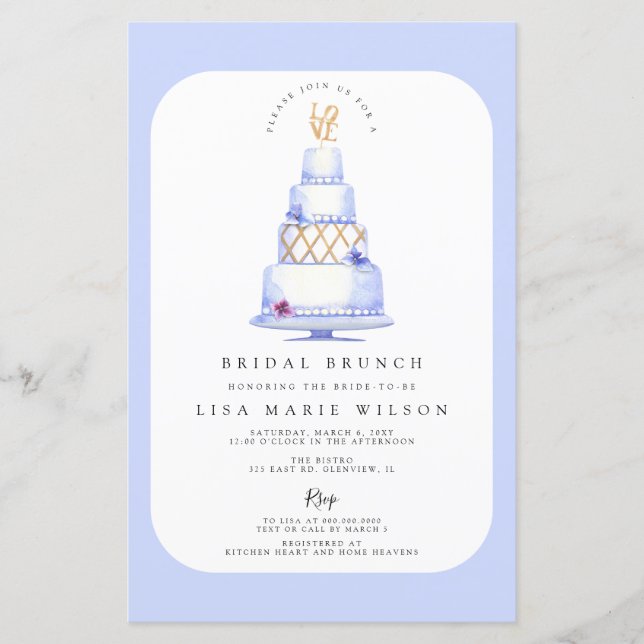 Budget Wedding Cake Bridal Shower Invitation (Front)