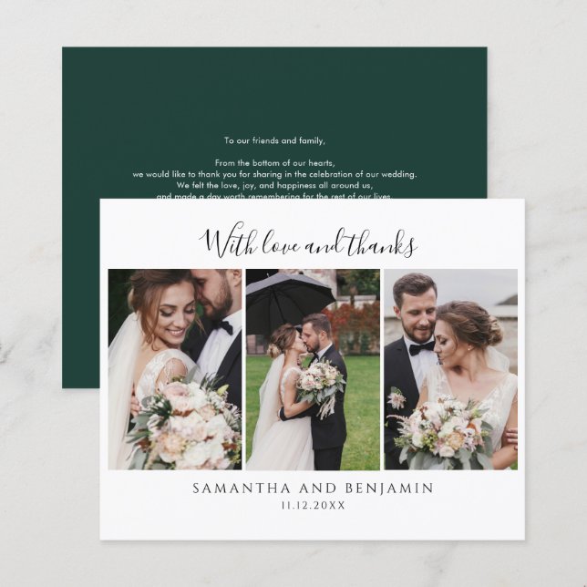 Budget Wedding Day Photo Collage Thank You (Front/Back)