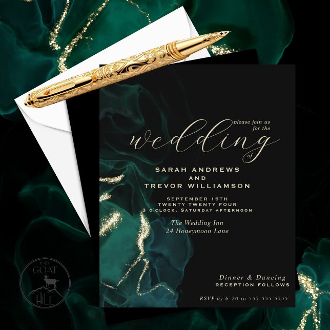 Budget Wedding Deep Ocean Green Alcohol Ink (Creator Uploaded)