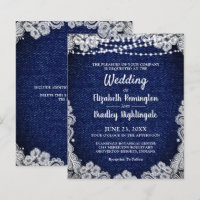 Budget Wedding Denim Lace String Lights