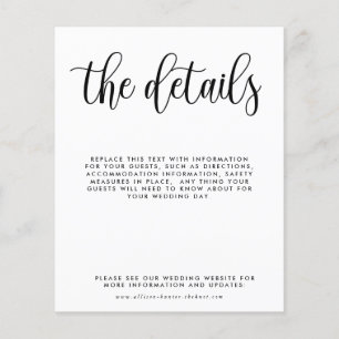 Budget Wedding Details Enclosure Card