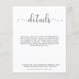 Budget Wedding Details Enclosure Card Flyer