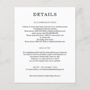 Budget Wedding Details Enclosure Flyer