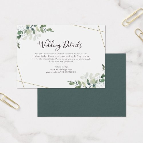 BUDGET Wedding Details Eucalyptus Enclosure Card