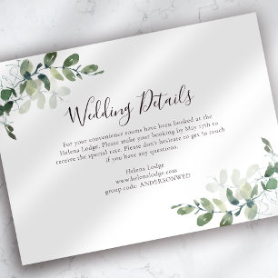 BUDGET Wedding Details Eucalyptus Enclosure Card