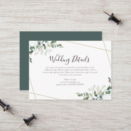 BUDGET Wedding Details Eucalyptus Enclosure Card