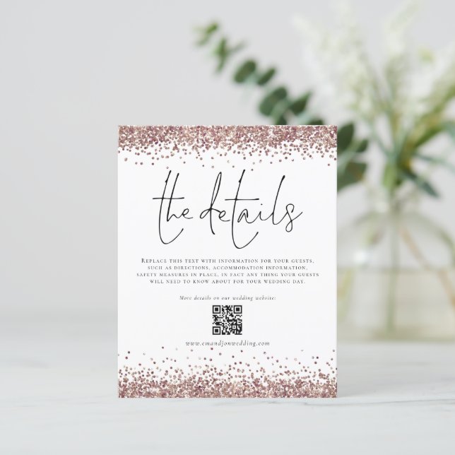 Budget Wedding Details QR Code Script Enclosure (Standing Front)