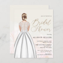 Budget Wedding Dress Bridal Shower Invitation