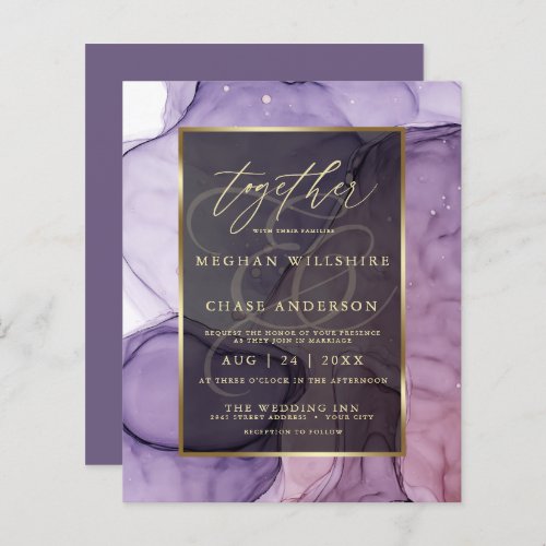 Budget Wedding Elegant Lavender Rose Abstract Ink