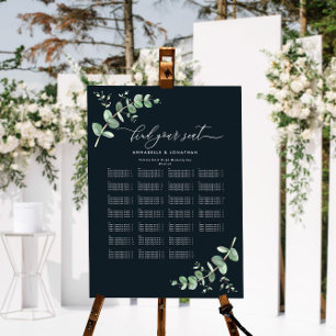 Budget Wedding Eucalyptus botanical find your seat Poster