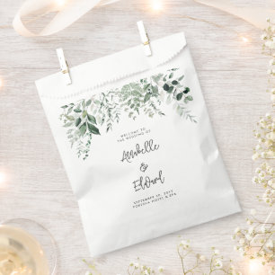 budget Wedding eucalyptus details and invitation Favor Bag