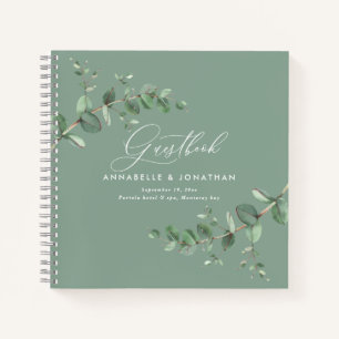 Budget wedding eucalyptus rustic simple guest book