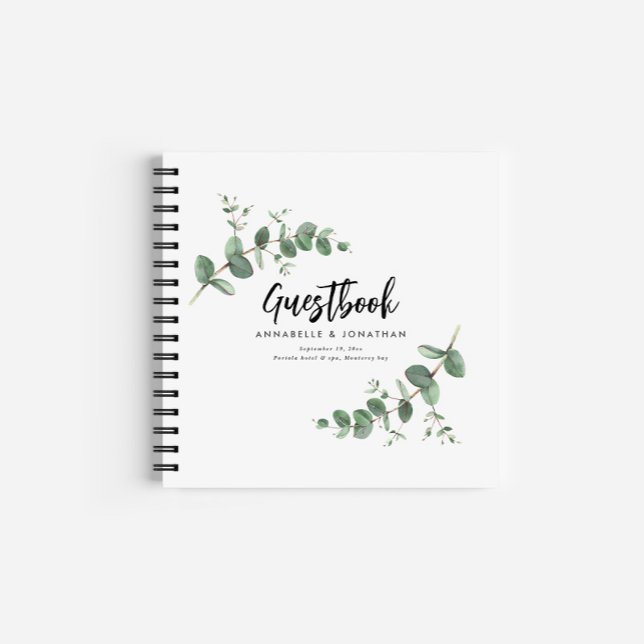 budget wedding eucalyptus rustic simple guest book (Creator Uploaded)