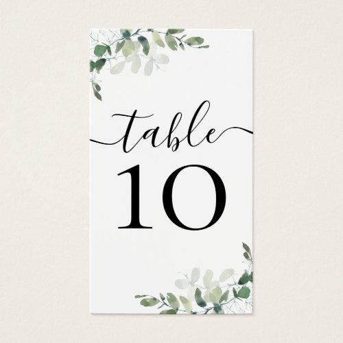 BUDGET Wedding Eucalyptus Small Table Number