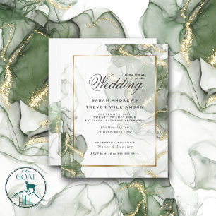 Budget Wedding Gold Muted Sage Green Ink