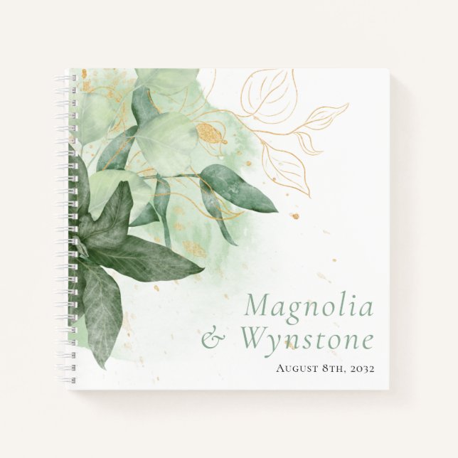 BUDGET Wedding Greenery Guest Book (Front)
