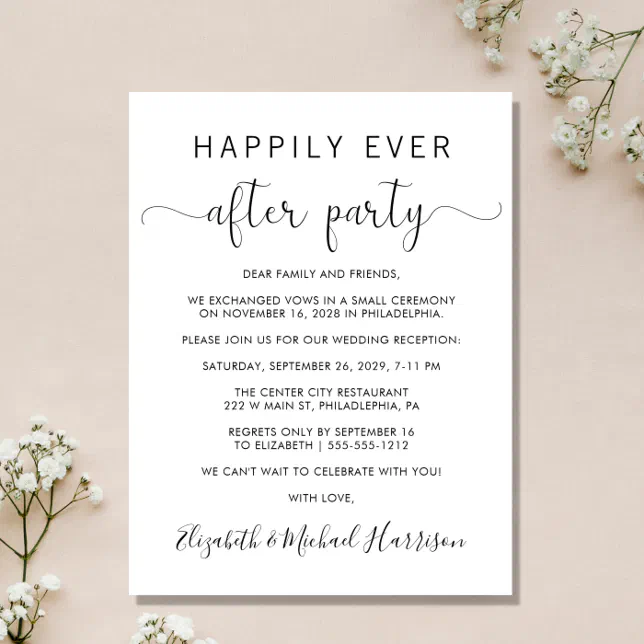 Budget Wedding Happily Ever After Party Invitation | Zazzle