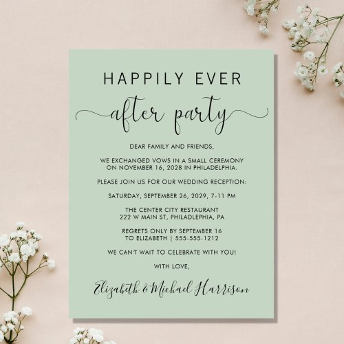 Budget Wedding Happily Ever After Party Invite