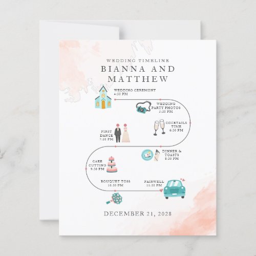 Budget Wedding Icons Itinerary Elegant Program