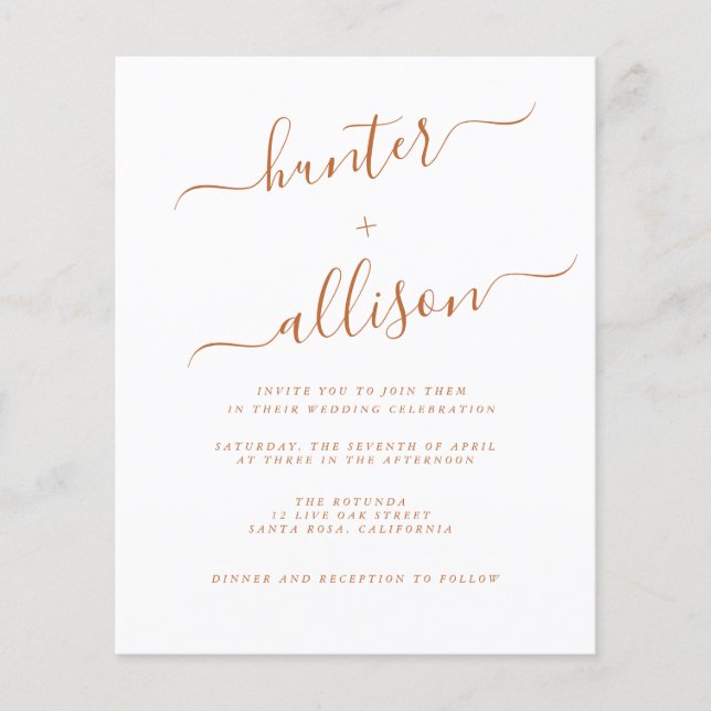 Budget Wedding Invitation (Front)