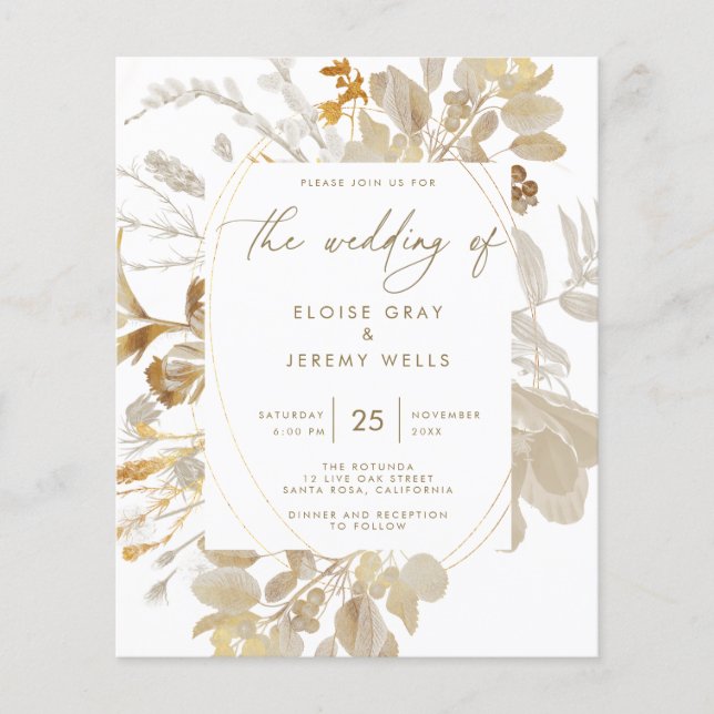 Budget Wedding Invitation | Bella Flyer (Front)