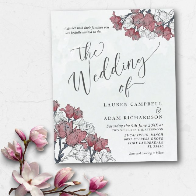 Budget Wedding Invitation Floral Watercolor (Creator Uploaded)