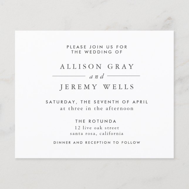 Budget Wedding Invitation Flyer (Front)