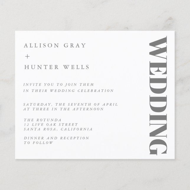 Budget Wedding Invitation  Flyer (Front)