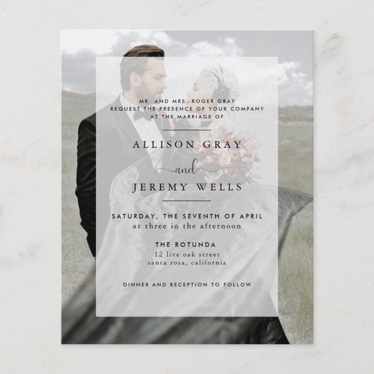 Budget Wedding Invitation Flyer Zazzle