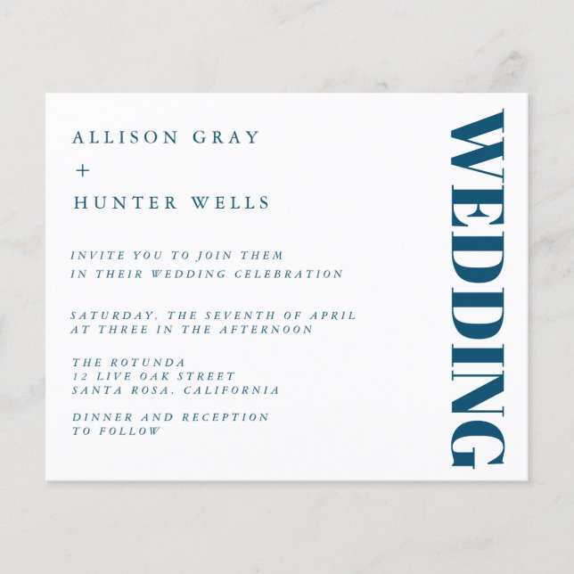 Budget Wedding Invitation  Flyer (Front)
