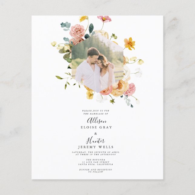 Budget Wedding Invitation  Flyer (Front)