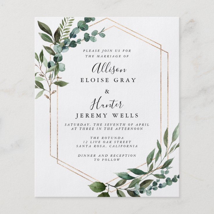 Budget Wedding Invitation Flyer Zazzle