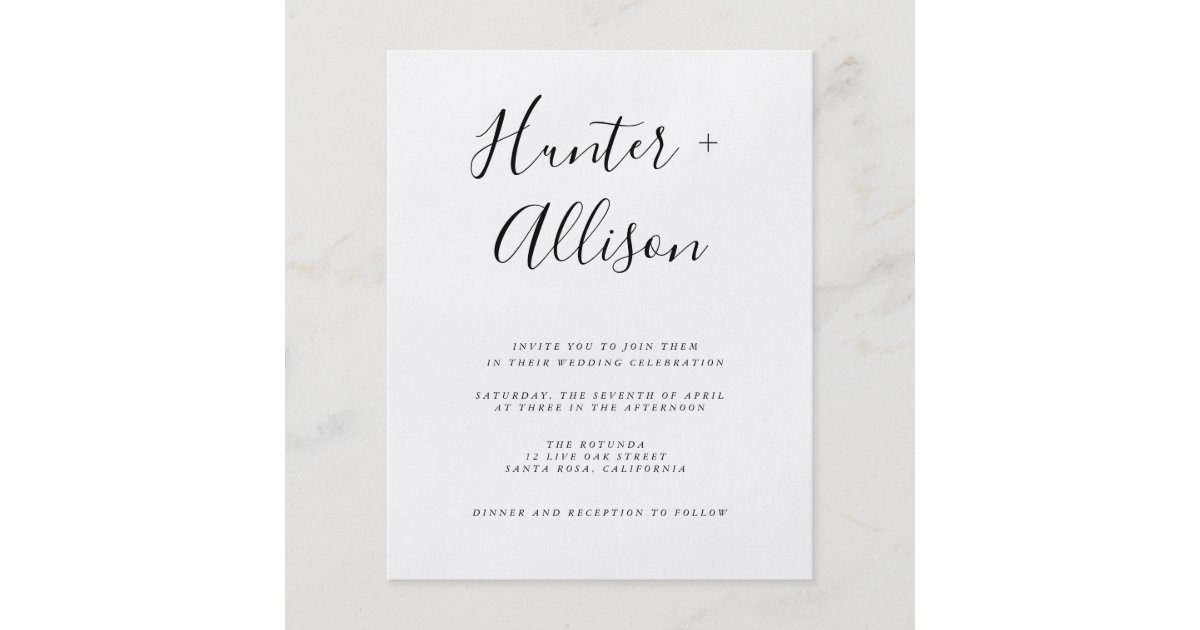 Budget Wedding Invitation Flyer Zazzle