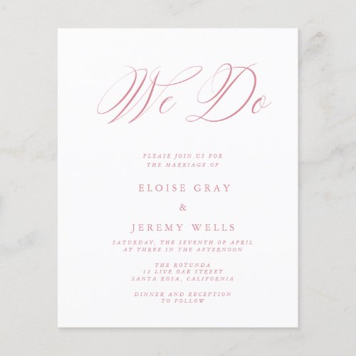 Budget Wedding Invitation  Flyer