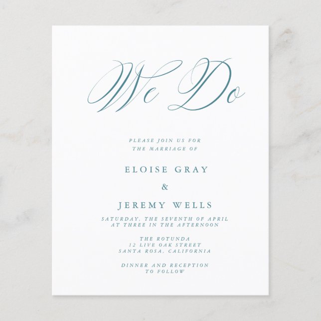 Budget Wedding Invitation  Flyer (Front)