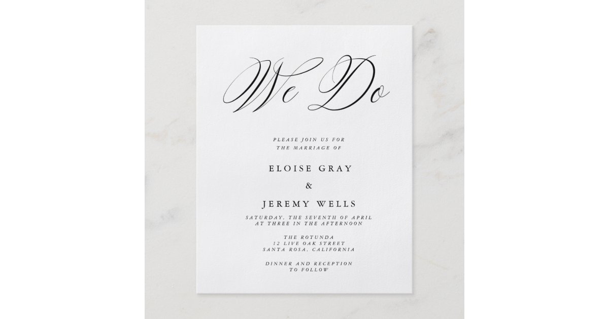 Budget Wedding Invitation Flyer Zazzle
