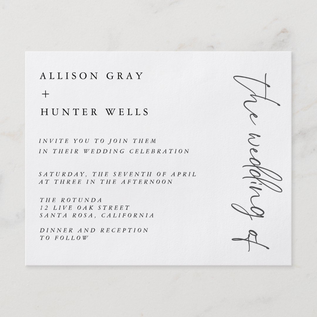 Budget Wedding Invitation Flyer Zazzle