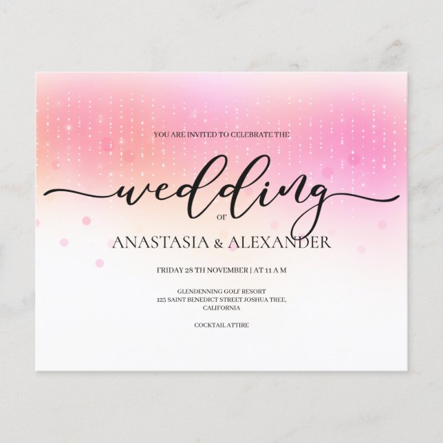 BUDGET wedding invitation. Invitation Flyer (Front)