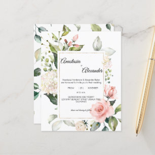 Budget-Wedding invitation. Invitation Postcard