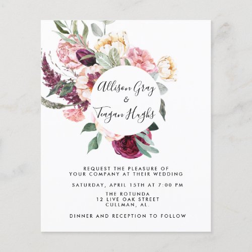 Budget Wedding Invitation  Laural Flyer